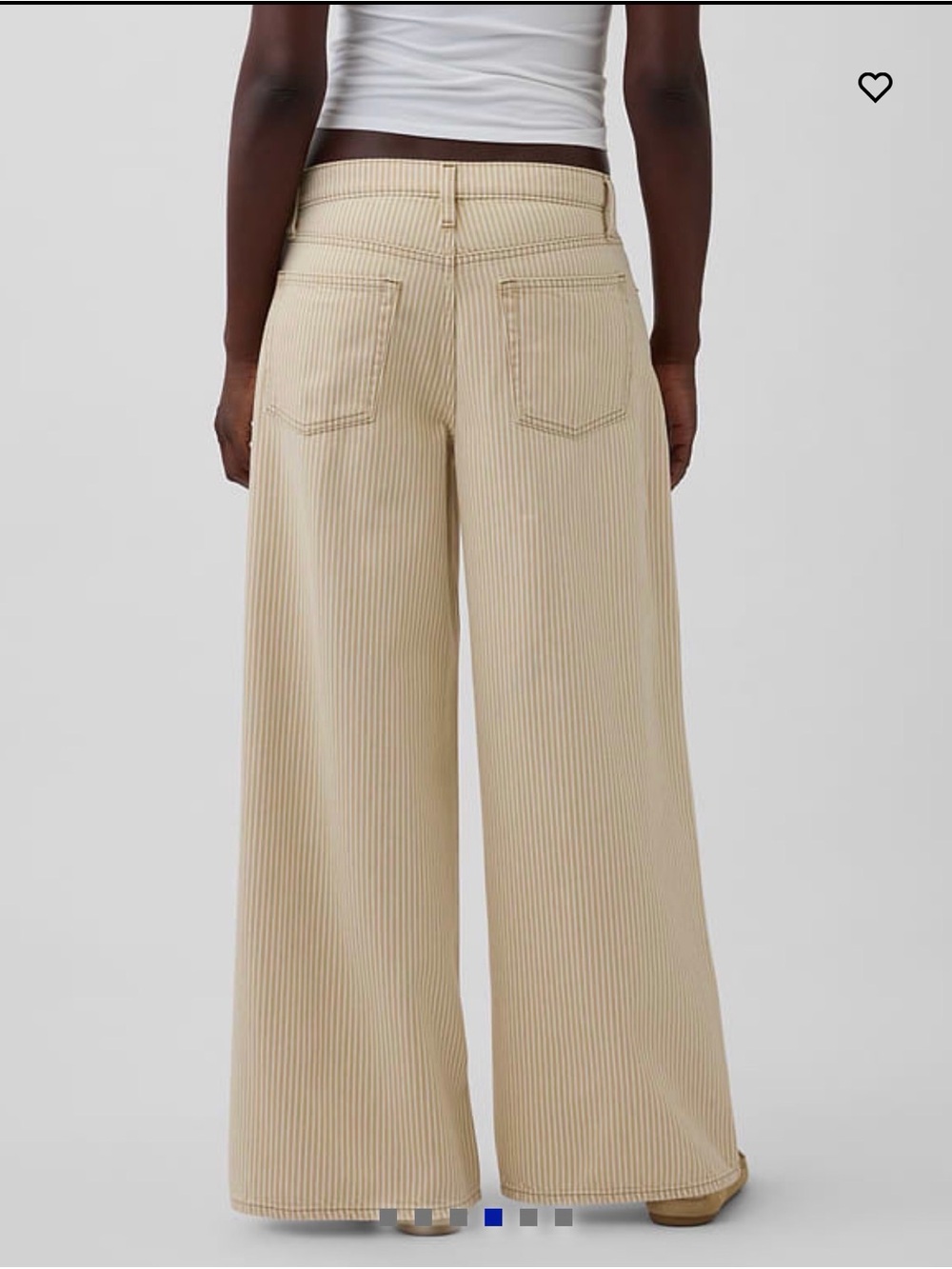 NWOT Gap Low Slung Extra Baggy Tan Striped Jeans Sz 29/8 - Picture 2 of 12